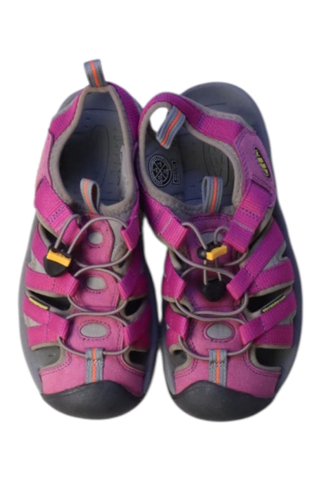 A Purple Sandals from Keen in size 12Y for girl. (Back View)