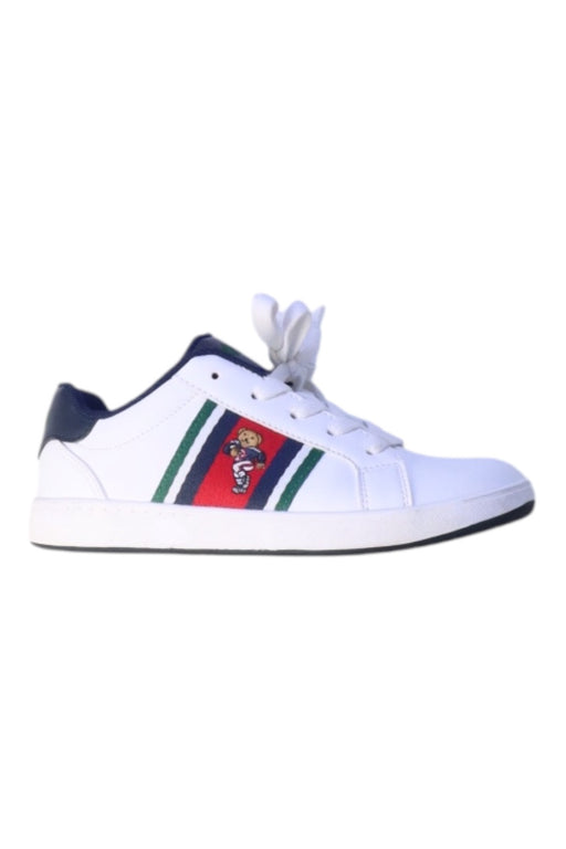 A White Sneakers from Polo Ralph Lauren in size 7Y for boy. (Front View)