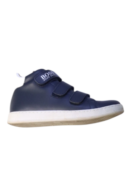 A Navy Sneakers from Boss in size 7Y for boy. (Front View)