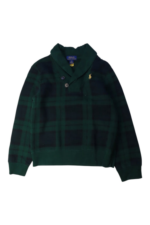 A Green Buttoned Sweatshirts from Polo Ralph Lauren in size 6T for boy. (Front View)