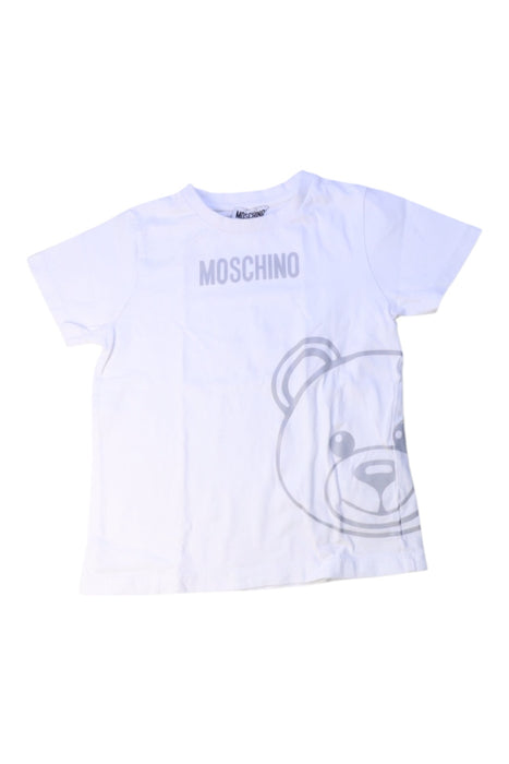 A White Short Sleeve T Shirts from Moschino in size 6T for boy. (Front View)