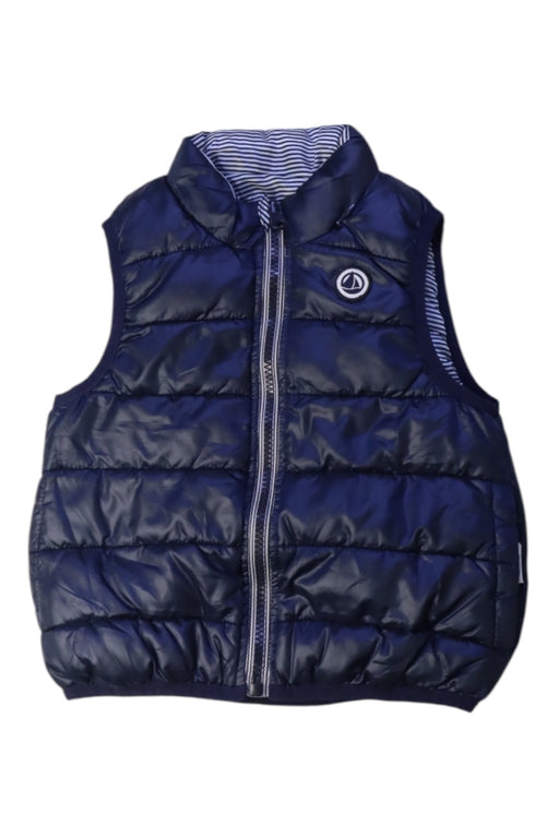 A Navy Outerwear Vests from Petit Bateau in size 12-18M for boy. (Front View)