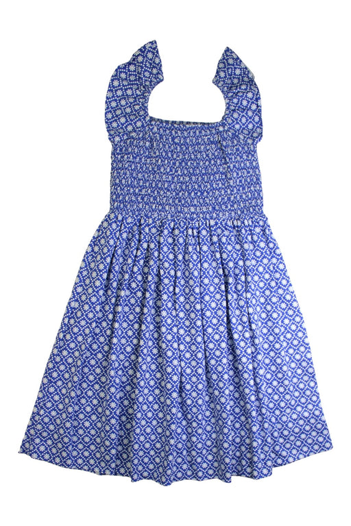 A Blue Sleeveless Dresses from Boden in size 7Y for girl. (Front View)