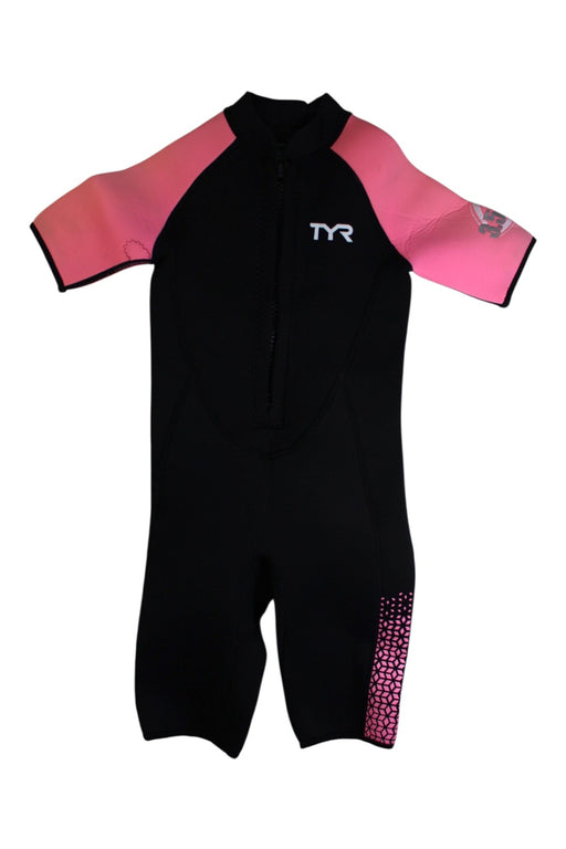 A Black Wetsuits from TYR in size 8Y for girl. (Front View)