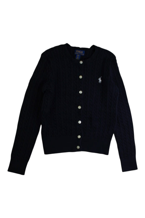 A Navy Cardigans from Polo Ralph Lauren in size 7Y for girl. (Front View)