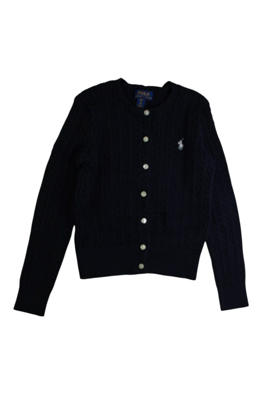 A Navy Cardigans from Polo Ralph Lauren in size 7Y for girl. (Front View)