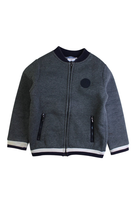 A Grey Zippered Sweatshirts from Jacadi in size 6T for boy. (Front View)