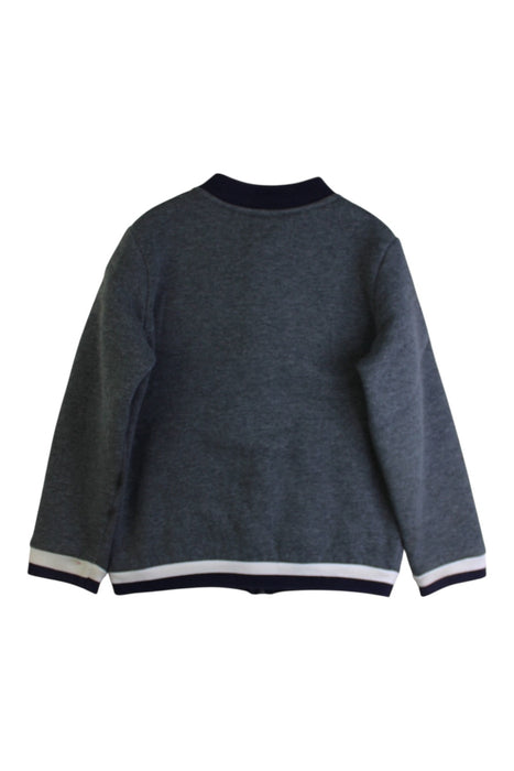 A Grey Zippered Sweatshirts from Jacadi in size 6T for boy. (Back View)