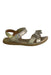 A Gold Sandals from Stride Rite in size 7Y for girl. (Front View)