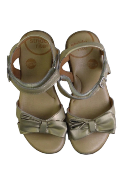 A Gold Sandals from Stride Rite in size 7Y for girl. (Back View)