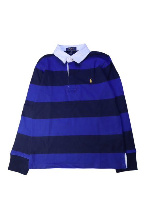 A Blue Long Sleeve Polos from Polo Ralph Lauren in size 8Y for boy. (Front View)