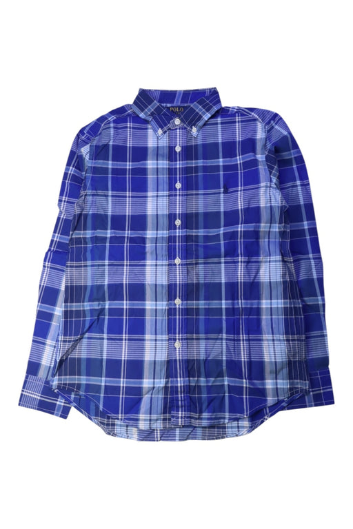 A Blue Long Sleeve Shirts from Polo Ralph Lauren in size 10Y for boy. (Front View)