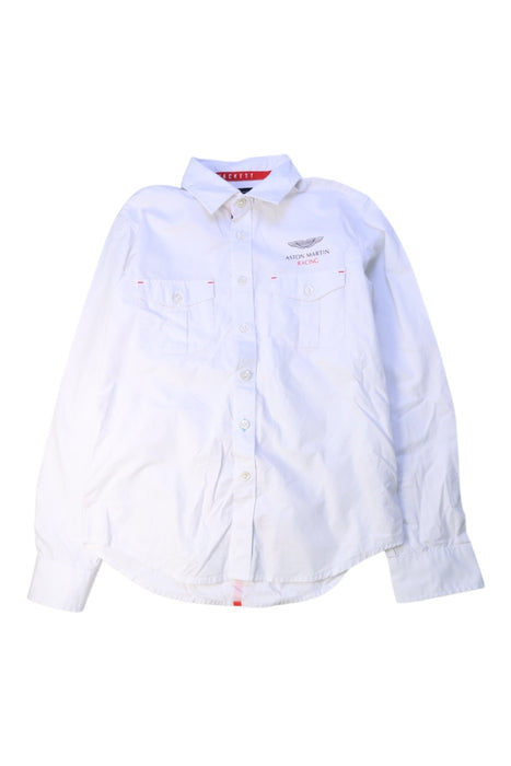 A White Long Sleeve Shirts from Hackett x Aston Martin Racing in size 9Y for boy. (Front View)