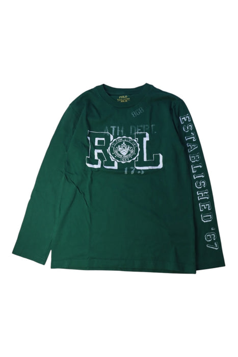A Green Long Sleeve T Shirts from Polo Ralph Lauren in size 8Y for boy. (Front View)