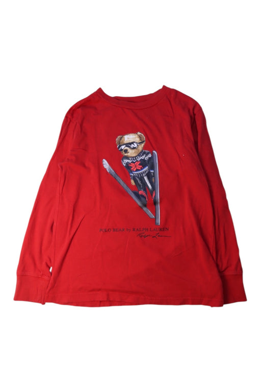 A Red Long Sleeve T Shirts from Polo Ralph Lauren in size 8Y for boy. (Front View)