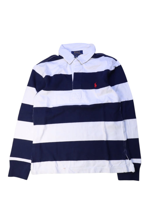 A Navy Long Sleeve Polos from Polo Ralph Lauren in size 8Y for boy. (Front View)