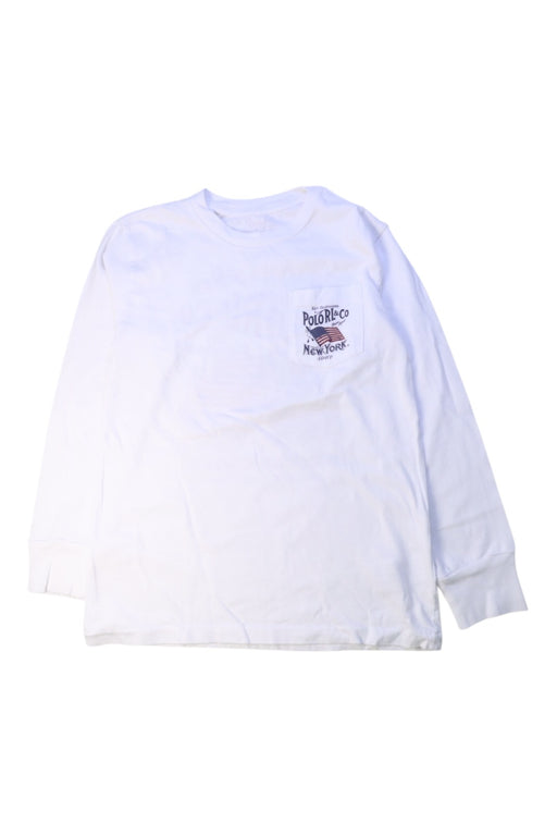A White Long Sleeve T Shirts from Polo Ralph Lauren in size 8Y for boy. (Front View)