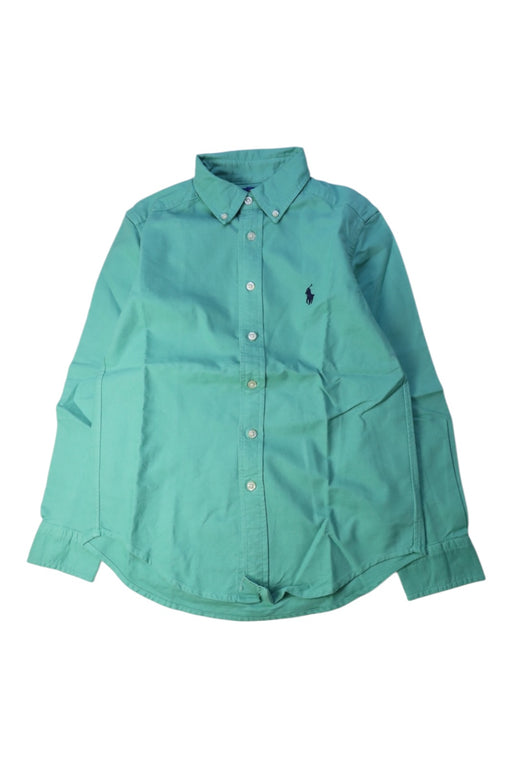 A Green Long Sleeve Shirts from Ralph Lauren in size 8Y for boy. (Front View)