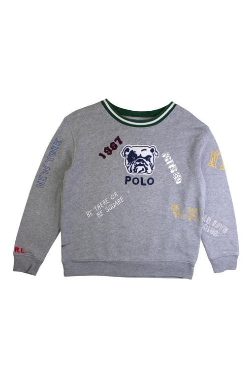 A Grey Crewneck Sweatshirts from Polo Ralph Lauren in size 6T for boy. (Front View)