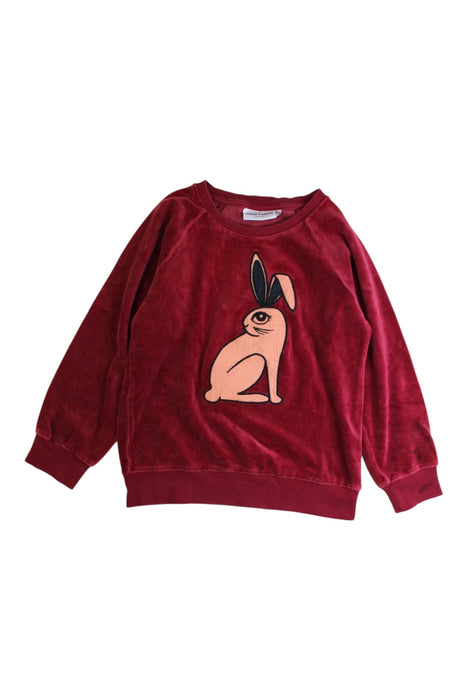 A Burgundy Crewneck Sweatshirts from Mini Rodini in size 5T for girl. (Front View)