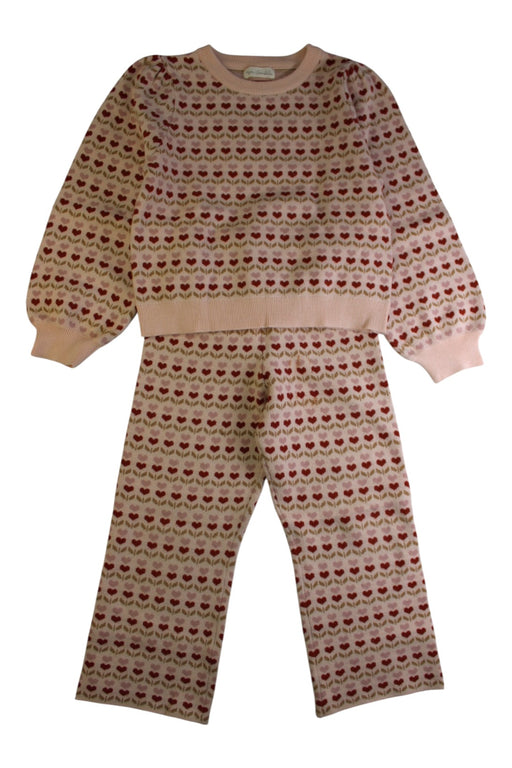 A Pink Pyjama Sets from Rylee + Cru in size 6T for girl. (Front View)