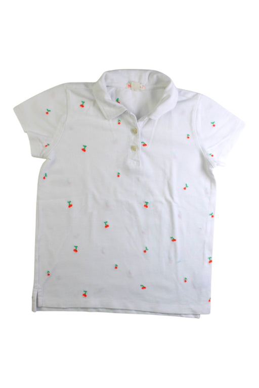 A White Short Sleeve Polos from Crewcuts in size 6T for girl. (Front View)