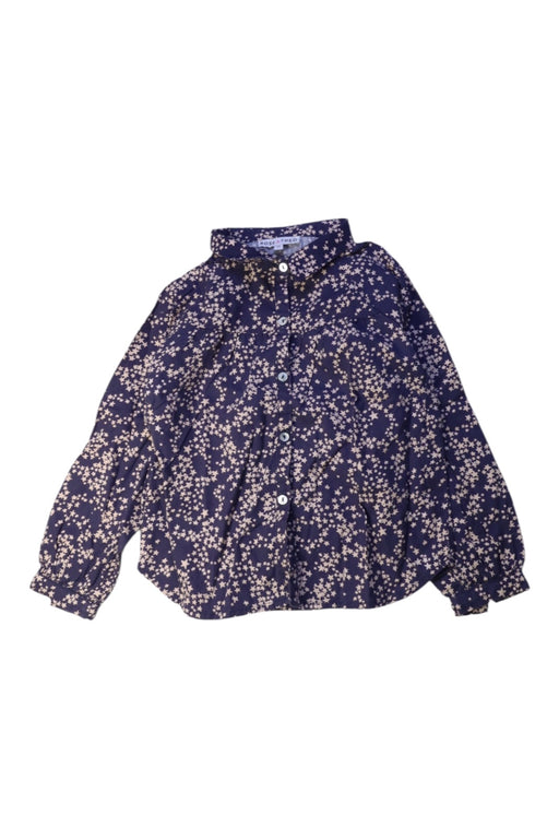 A Navy Long Sleeve Shirts from Rose et Théo in size 6T for girl. (Front View)