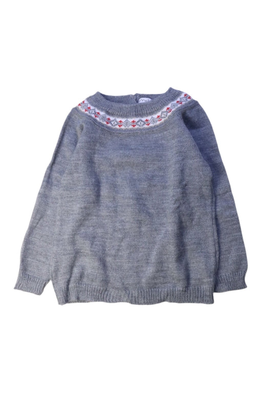 A Grey Knit Sweaters from Mebi in size 6T for girl. (Front View)