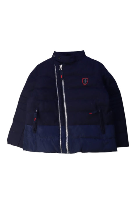 A Navy Puffer/Quilted Jackets from Ferrari in size 2T for boy. (Front View)
