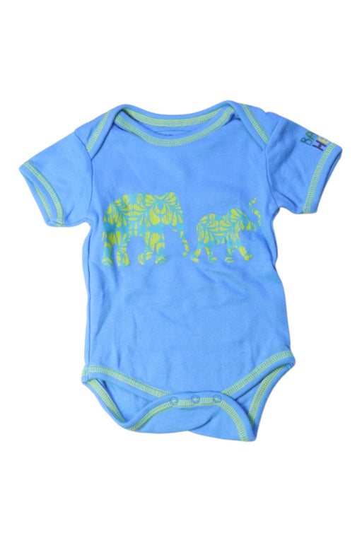 A Blue Short Sleeve Bodysuits from Baby Hero in size 0-3M for boy. (Front View)