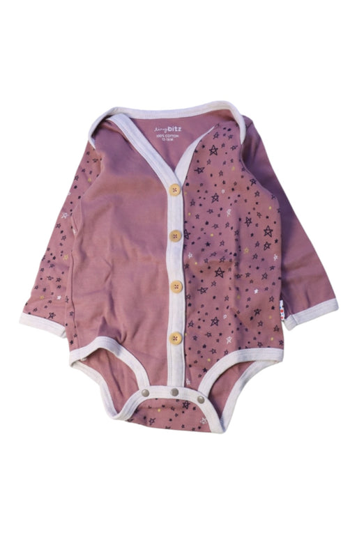 A Pink Long Sleeve Bodysuits from TinyBitz in size 12-18M for boy. (Front View)