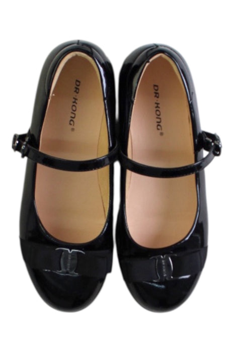 A Black Flats from Dr. Kong in size 9Y for girl. (Back View)