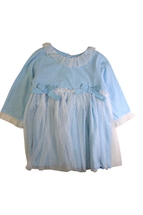 A Blue Long Sleeve Dresses from Nanos in size 7Y for girl. (Front View)