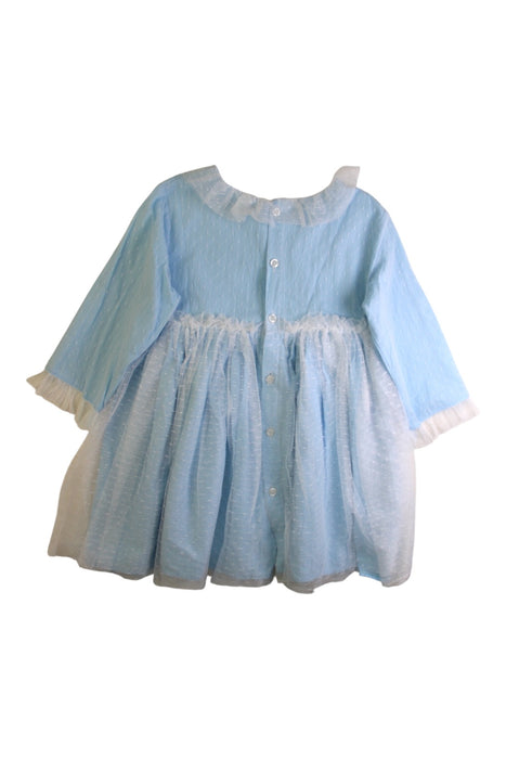 A Blue Long Sleeve Dresses from Nanos in size 7Y for girl. (Back View)