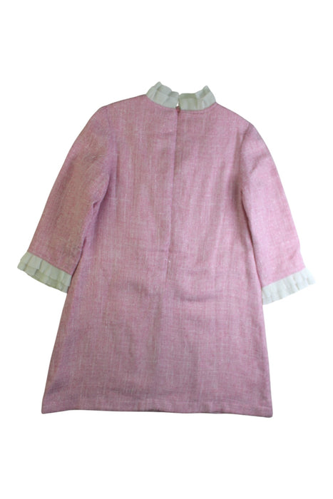 A Pink Long Sleeve Dresses from Momonittu in size 8Y for girl. (Back View)