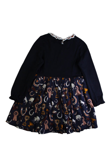 A Multicolour Long Sleeve Dresses from Daks in size 7Y for girl. (Back View)