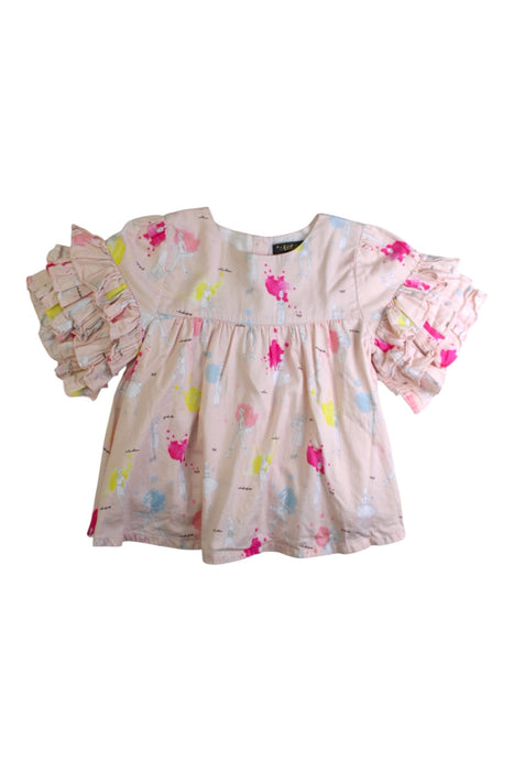 A Multicolour Short Sleeve Tops from Velveteen in size 6T for girl. (Front View)