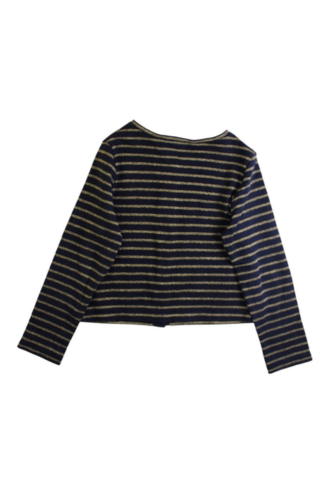 A Navy Buttoned Sweatshirts from Petit Bateau in size 6T for girl. (Back View)