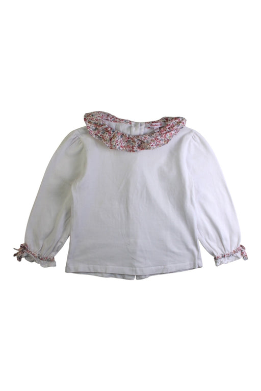 A White Long Sleeve Tops from Confiture in size 4T for girl. (Front View)