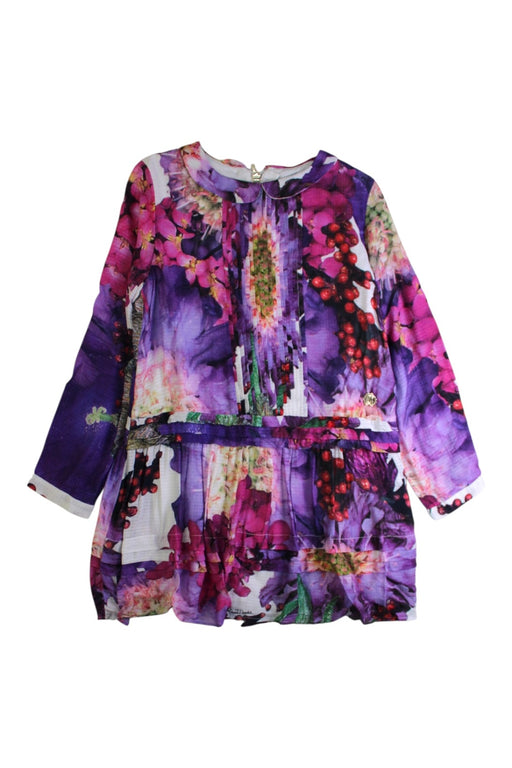 A Purple Long Sleeve Dresses from Roberto Cavalli in size 6T for girl. (Front View)