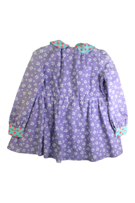 A Purple Long Sleeve Dresses from Fafa in size 5T for girl. (Back View)