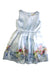 A Blue Sleeveless Dresses from Monnalisa in size 6T for girl. (Front View)