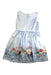 A Blue Sleeveless Dresses from Monnalisa in size 6T for girl. (Back View)