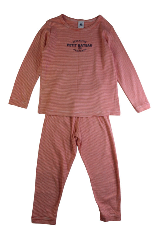 A Red Pyjama Sets from Petit Bateau in size 6T for boy. (Front View)