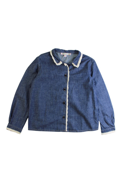 A Blue Long Sleeve Tops from Bonpoint in size 6T for girl. (Front View)