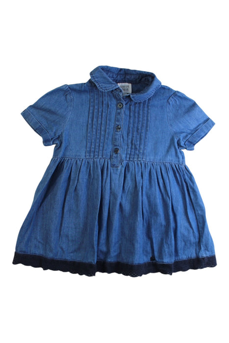 A Blue Short Sleeve Dresses from Armani in size 6T for girl. (Front View)