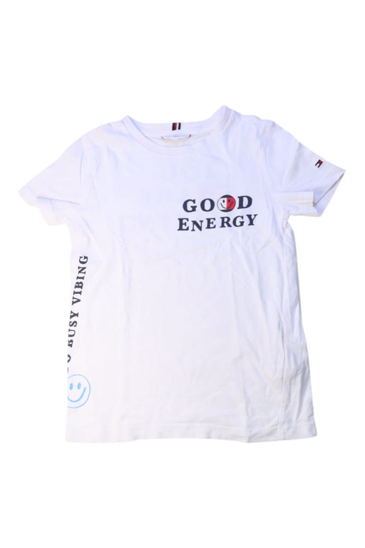 A White Short Sleeve T Shirts from Tommy Hilfiger in size 8Y for boy. (Front View)