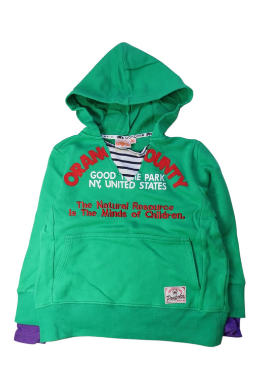 A Green Hooded Sweatshirts from As Know As Ponpoko in size 5T for boy. (Front View)