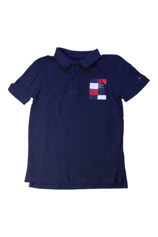 A Navy Short Sleeve Polos from Tommy Hilfiger in size 8Y for boy. (Front View)