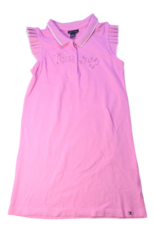 A Pink Sleeveless Dresses from Tommy Hilfiger in size 7Y for girl. (Front View)